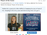 Player of the Game vs Desert Vista High School